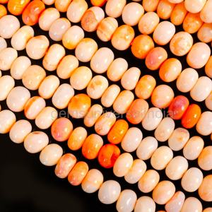 Natural Peach Opal Rondelle Gemstone Beads Shaded Candy Opal Smooth Beads For Jewelry Making Wholesale 16 Inch 8mm Opal Stone - Product Image 2