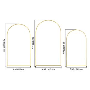Set di 3 Supporti per Arco Nuziale Facili da Montare, Grandi e Quadrati in Metallo con Design a Trave Stabile per Collegamento a Chassis - Product Image 1