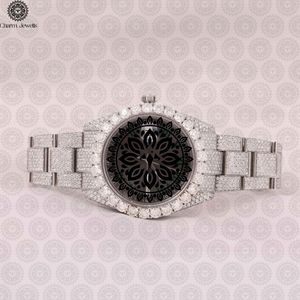 Charm Jewells Men's Stainless Steel Watch Diamond Encrusted Analog Mechanical 40mm Luxury Fashion 10 Bar Water Resistant Auto - Product Image 1