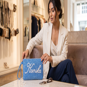 Elegante Bolso de Mano Blanco para Novia, Bordado con Cristales, con Correa de Cadena, de Lino Impermeable, para la Noche (Tamaño Personalizable) - Product Image 2