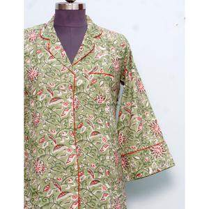 Camisa Kimono de Manga Larga de Algodón Estampado para Mujer, Linda y Elegante para Fiestas, con Decoración de Botones, Midi, Lavable, Transpirable, Último Diseño - Product Image 2