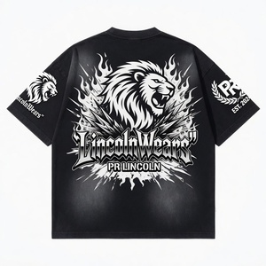 เสื้อยืดสตรีทแวร์ผู้ชายทรงโอเวอร์ไซส์ ผ้าคอตตอนเจอร์ซีย์ น้ำหนัก 320 กรัม ผลิตในอเมริกา พิมพ์ลาย DTF  แห้งเร็ว ไม่ยับ เป็นมิตรต่อสิ่งแวดล้อม - Product Image 3