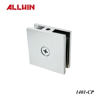 Collier de serrage pour porte de douche en laiton massif à un trou carré en chrome poli