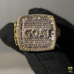 Iced Out GOAT Ring For Men Gold Plated Moissanite Diamond Hip Hop Rapper Jewelry Luxury Fashion Accessories - Product Image 6