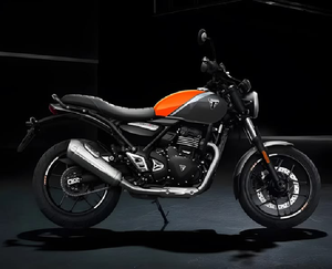 Moto TRIUMPH "NEW SPEED T4" avec finition argent rouge noir, style sport scrambler - Product Image 6