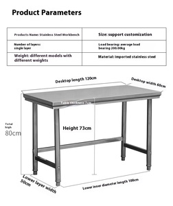 Прямая Продажа с фабрики коммерческих кухонных столешниц из нержавеющей стали Рабочий стол из нержавеющей стали - Product Image 4
