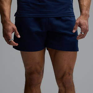 Shorts en coton uni pour homme, taille mi-haute, décontractés, respirants, tricotés - Product Image 4