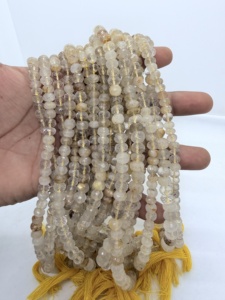 ลูกปัดควอตซ์รูไทล์สีทองธรรมชาติทรงรอนเดลล์ขนาด 8 มม. ความยาว 16 นิ้ว สำหรับทำเครื่องประดับควอตซ์รูไทล์สีทอง ขายส่งจากผู้ผลิต - Product Image 4