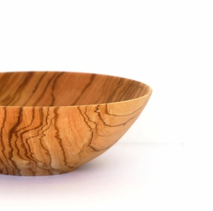 Tazón de Madera de Olivo Ecológico Olive Aura, Tazón para Servir Rústico y con Grano Dorado NatureCraft, Tazón de Madera Olive Aura de 1 kg con Grano Rústico - Product Image 3