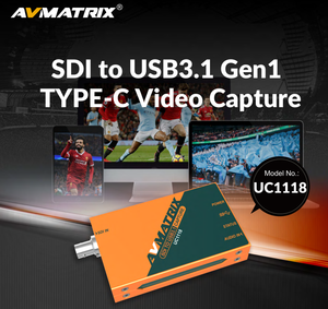 AVMATRIX UC1118 Caja de Captura de Video SDI a USB 3.1, Entrada SDI Sin Comprimir 1080p60, Plug-and-Play para Transmisión en Vivo OBS Zoom - Product Image 2
