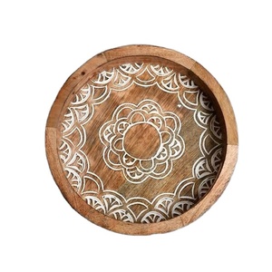 Hermosa bandeja de madera de bajo precio para comedor, cocina y uso decorativo Bandeja al por mayor de madera con acabado natural para hoteles - Product Image 1