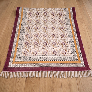 Alfombras de Algodón NYKO MART al por Mayor, Alfombras Hechas a Mano de Estilo Bohemio Indio con Diseño Floral, Ecológicas, de Tamaño Personalizado para Decoración del Hogar - Product Image 1