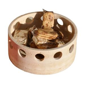 Cuenco Decorativo de Piedra Travertino Natural Hecho a Mano, Perforado, Organizador para Pan, Bocadillos, Alimentos Secos, para la Cocina, Moderno - Product Image 1