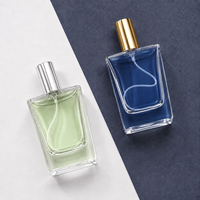 Botol Parfum Spot 50ml, 100ml, Kaca Kosong, Botol Parfum, Persegi, Multi-warna, Opsional dengan Kemasan, Sablon