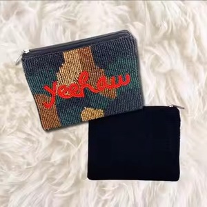 Pochette à monnaie artisanale haut de gamme en perles pour accessoires élégants, sac à monnaie brodé de perles fantaisie pour les passionnés de mode - Product Image 4