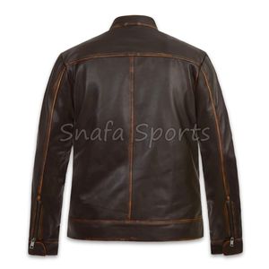Chaqueta de Cuero Personalizada con Forro de Borrego para Hombre, OEM ODM, Chaqueta de Aviador de Invierno con Cuello de Piel, Chaquetas de Cuero para Hombre - Product Image 2