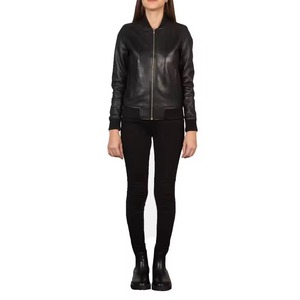 Custom Streetwear Women Leather Jacket Genuine Sheepskin Biker Motorcycle <b>Coat</b> Outerwear Fashion Apparel Wear <b>Top</b> - Product Image 4