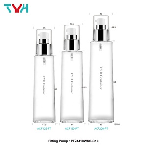 125Ml 150Ml 200Ml PETG Nhựa Trong Suốt Hình Nón Tròn Mỹ Phẩm Chai Đơn Tường W/Bơm Kem Dưỡng Da Bơm Nắp Lật (Dòng ACF-PT) - Product Image 5