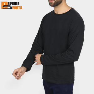 Plain Blank Design Full Sleeve Men's T-Shirt Wholesale High Quality Neck <b>Long</b> Sleeve T-shirt 100% Cotton Worsted Eco-Friendly - Product Image 1