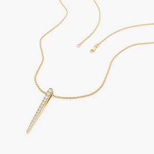 Nuevo Collar de Barra Cónica Chapado en Oro de 14k, Minimalista, para Compromiso, Boda, Fiesta, Collar con Colgante Clásico de Moda - Product Image 3