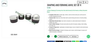 Juego de 4 piezas de herramientas para dar forma a joyas con cabezales abovedados y planos en base de madera | N.º de artículo: GS-06H - Product Image 3