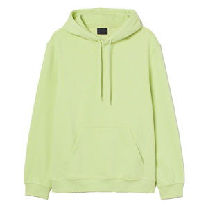 <b>Men's</b> Light Green Hooded Sweatshirt Regular Fit Solid Color Casual Fleece <b>Pullover</b> with Front Pocket Autumn Wear - Product Image 2