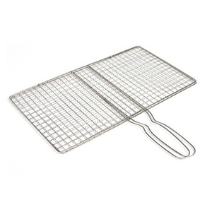Pinza de malla de acero inoxidable para pescado y carne asados, ideal para barbacoa y verduras. - Product Image 1