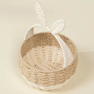 Adorable cesta de almacenamiento de papel con diseño de conejito, hecha en Vietnam, con materiales sostenibles, perfecta para niños, venta al por mayor para la festividad de Pascua. - Product Image 4