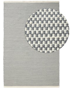 Tapis Dhurrie en laine tissé à la main, feutre de laine 0 Count, tapis épais, tapis confort à boucles, tapis à poils longs 15 mm, motif écossais rectangulaire - Product Image 1