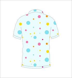 Men's Light Blue Polka Dot Short Sleeve Polo Shirt Casual Summer Wear Printed Front Logo Button <b>Down</b> Collar - Product Image 2