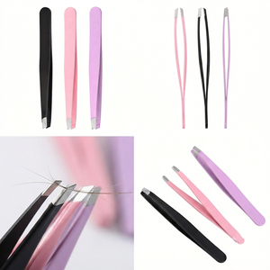 Pince à épiler pour sourcils à pointe inclinée en acier inoxydable pour l'épilation - Product Image 5
