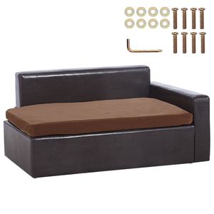 Divano Letto per Cani in Morbida Pelle per Animali di Taglia Media fino a 50 kg, Divano per Gatti Nero con Capacità di Carico di 50 kg - Product Image 1