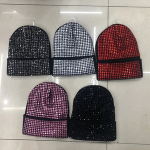 New Design Bling Bling Diamond <b>Hat</b> Rhinestone Knitted Women Soft Winter <b>Beanie</b> - Product Image 2