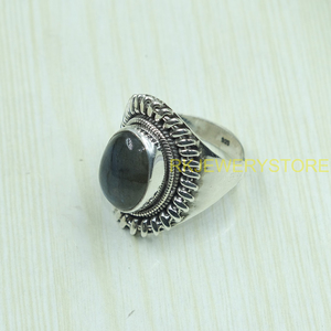 Natural Labradorite Gemstone <b>Ring</b> Handmade 925 Sterling <b>Silver</b> Vintage Statement <b>Ring</b> Oval Cabochon Boho Jewelry for Women <b>Men</b> - Product Image 4