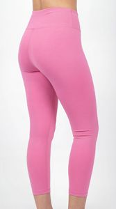 Leggings de sport taille haute rose pastel pour femmes, pantalon de yoga personnalisé OEM - Product Image 5