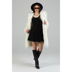 Cappotto da donna in pelliccia sintetica bianca