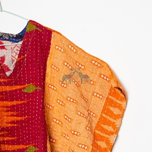 Buy Best Quality Handmade Cotton Embroidery Kantha Cotton Vintage <b>Kaftan</b> For women - Product Image 6