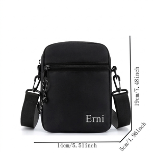 <b>Black</b> <b>Small</b> Square Crossbody <b>Bag</b> Mini Shoulder Sling <b>Bag</b> Zipper Portable Polyester for Daily Travel - Product Image 1