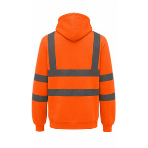 เสื้อฮู้ดกันหนาวแบบ OEM พร้อมแถบสะท้อนแสง 5 ซม. แจ็คเก็ตนิรภัยแบบ Hi-Vis กันน้ำ ไฟ LED กระพริบได้ ปรับแต่งได้ ผลิตจากโพลีเอสเตอร์ ชุดยูนิฟอร์มป้องกันสำหรับทำงาน - Product Image 3