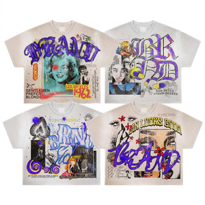 T-shirt surdimensionné pour homme, manches courtes, style streetwear, imprimé photo, jersey de coton, col rond, coupe classique avec motif - Product Image 1