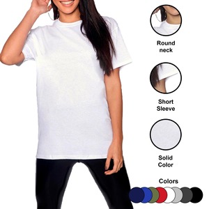 Venta al por mayor de moda 2023 OEM ODM verano liso básico en blanco femenino personalizado Impresión logotipo gráfico mujer camiseta - Product Image 2