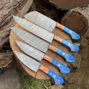 Custom Handmade <b>Knife</b> <b>Set</b> Durable Damascus Steel Blades High Quality Kitchen Tasks Chef <b>Knife</b> <b>Set</b> Available At Wholesale Rate - Product Image 1