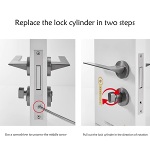 Silinder Kunci Pintu Tunggal Profil Euro Kuningan 70mm dengan Kenop, Silinder Kunci Keamanan Pintu Interior dengan 3 Kunci - Product Image 4