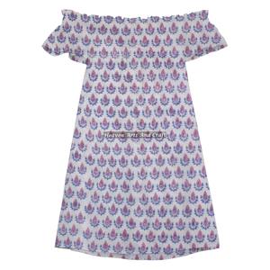 Robe de plage asymétrique pour femmes européennes et américaines, imprimée à la main, couvrant le ventre, style épaules dénudées, pour le marché transfrontalier - Product Image 5