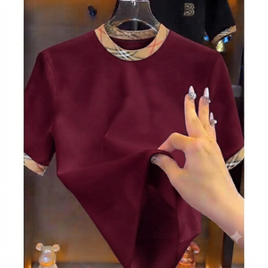 เสื้อยืดผู้ชายแบบขายส่งสั่งทำได้ตามต้องการ เสื้อยืดเปล่าพื้นฐาน ผ้าโพลีเอสเตอร์ผสมคอตตอน เสื้อยืดแขนสั้นผู้ชายแฟชั่น - Product Image 4