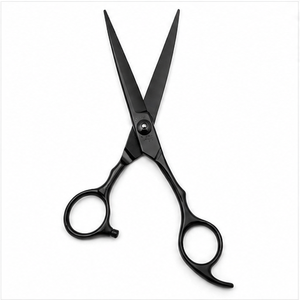 Ciseaux de barbier professionnels en acier inoxydable avec poignée ronde pour droitiers, application des cuticules, option de logo personnalisé - Product Image 2