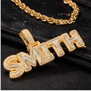 Trendy Hip Hop Custom 10k Rose Gold Iced Block Letter <b>Initial</b> Name Lab Grown Diamond Charms Luxury Pendant <b>Necklace</b>-Party Gifts - Product Image 4