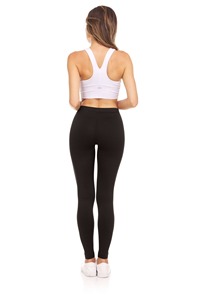 High Waisted Full Length Solid <b>Black</b> Leggings Seamless Knitted Stretch Breathable Sporty Women's Yoga <b>Pants</b> - Product Image 5