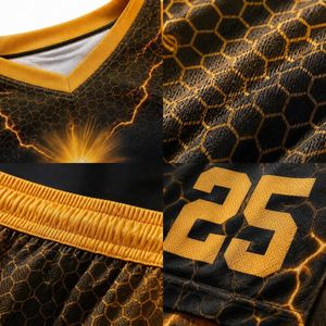 Conjunto de Uniforme de Baloncesto Personalizado para Hombre, Diseño de Panal de Abeja, Sublimado, Malla Transpirable, Pantalones Cortos, Camiseta de Manga Corta, Equipo Deportivo, Venta al Por Mayor OEM - Product Image 5