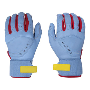 Guantes de béisbol al por mayor, color azul cielo, cuero original, guantes deportivos de softbol para jóvenes con diseño personalizado - Product Image 1